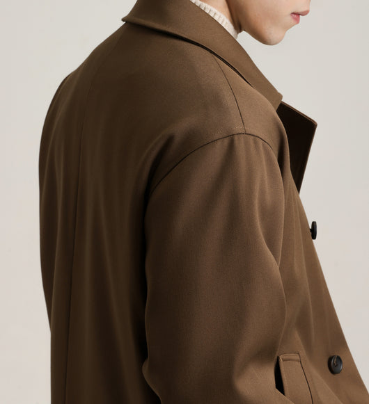 Abrigo Ejecutivo de Cuello Vuelto con Mezcla de Tela Twill para Hombre - Image 17