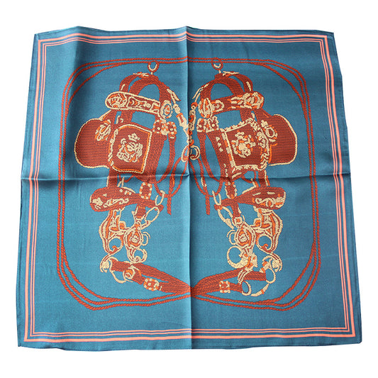 Pañuelo de Seda Coreano 53cm con Diseño Floral Mixto