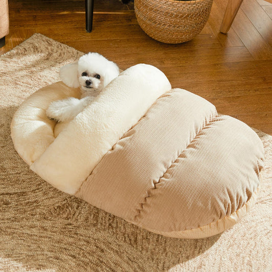 Cama Cálida para Perros y Gatos - Cueva Acogedora de Felpa Suave con Aislamiento Térmico
