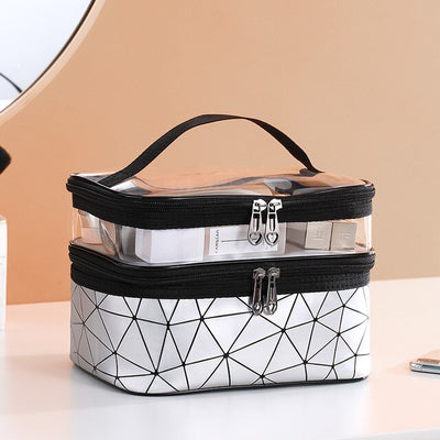 Bolsa Cosmética Cuadrada Impermeable Gran Capacidad con Diseño Diamante - Image 17