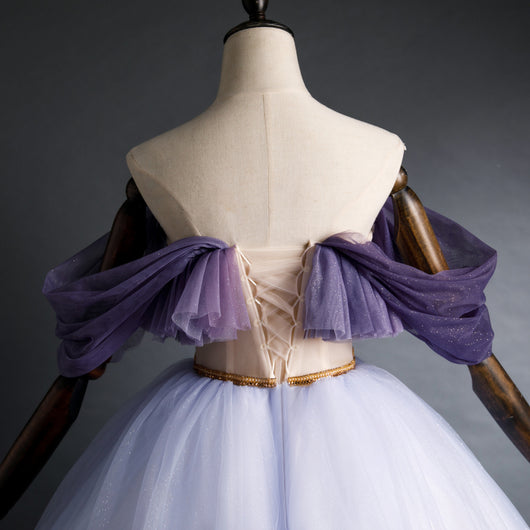 Vestido Elegante de Tul con Detalle Fruncido y Estampado Estrellado - Image 5