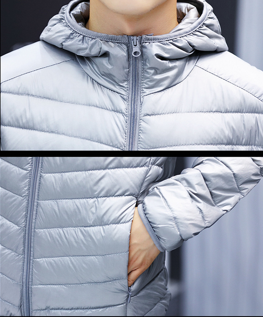Chaqueta Puffer Ultraligera con Capucha - Abrigo de Plumas de Pato Slim Fit para Invierno - Image 15