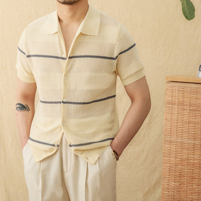 Cardigan de Lino y Algodón Tejido - Manga Corta Casual - Image 2