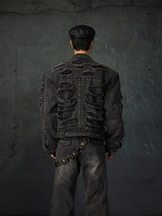 Chaqueta Denim Acolchada con Remaches y Hombros Reforzados - Image 7