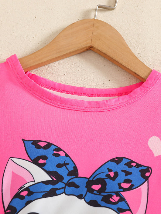 Blusa de Verano con Parche Gatito - Cuello Redondo Manga Corta - Image 8
