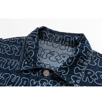 Chaqueta Denim Estampada All Over Unisex Boyfriend Fit - Image 5