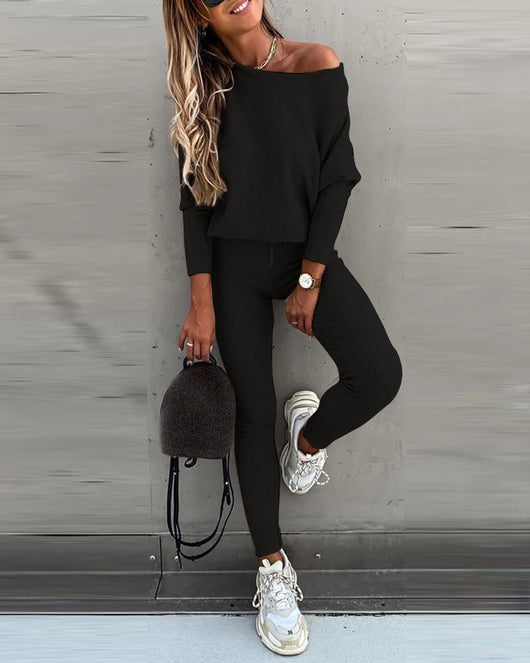 Traje Casual Hombro Descubierto para Mujer - Image 20