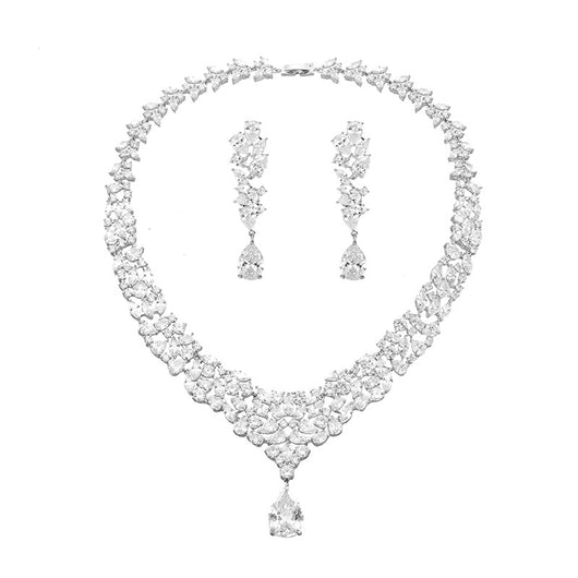 Conjunto de Collar y Aretes de Circonita para Novia - Image 5