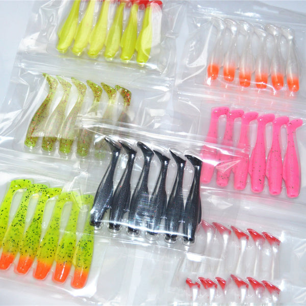 Set de Señuelos Blandos Multicolor con Cola en T