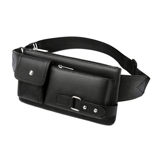 Bolsa de Cintura para Hombre de Cuero PU Color Sólido - Riñonera de Viaje - Image 16