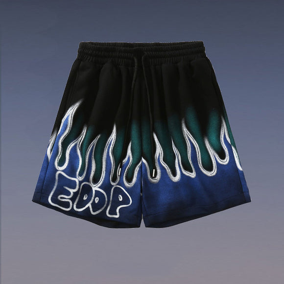 Shorts Deportivos Street Flame con Diseño Graffiti Urbano