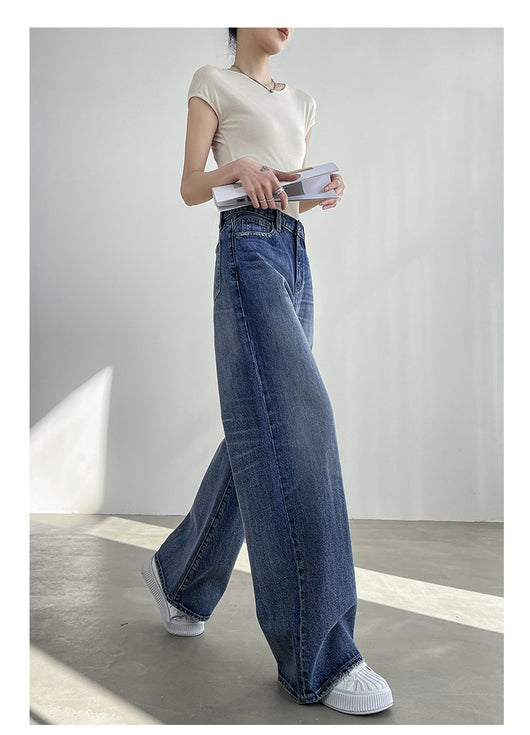 Jeans Azul Claro Cintura Alta Pierna Ancha Mujer Corte Recto - Image 11