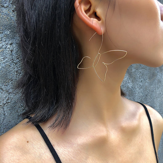 Aretes Mariposa Elegantes de Cobre - Diseño Moderno Transfronterizo - Image 12