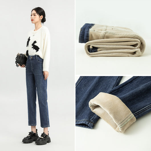 Jeans Cortos Acolchados para Mujer con Forro Térmico - Image 4