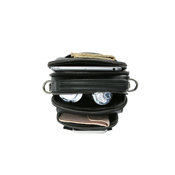 Bolsa Mensajera de Cuero Genuino Retro - Estilo Casual para Hombre
