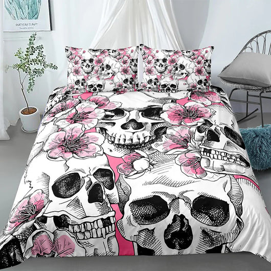 Juego de Edredón Gótico con Estampado de Calaveras - Image 9