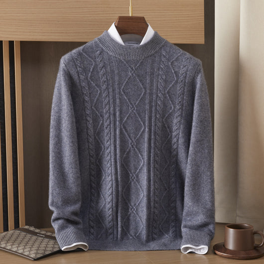 Suéter Tejido Diamante Semialto para Hombre - Elegancia Ejecutiva y Confort - Image 9