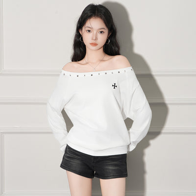 Blusa Holgada de Manga Larga con Hombro Descubierto Premium - Image 3
