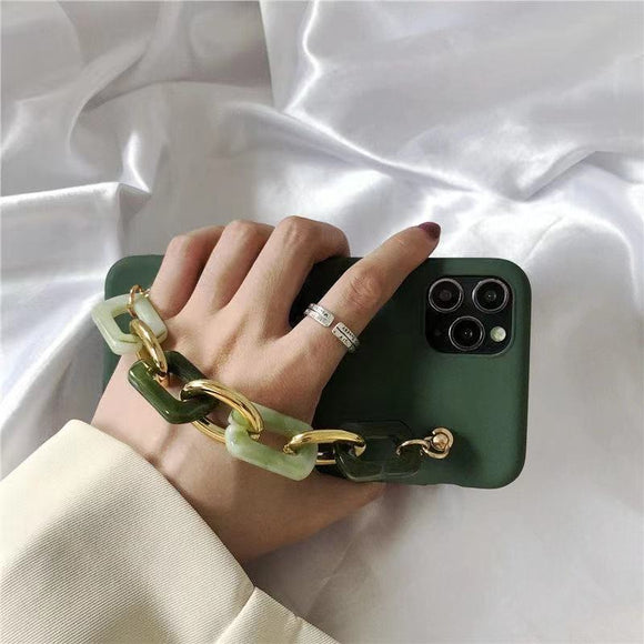 Funda para Teléfono Móvil con Diseño de Ágata Esmeralda Estilo Coreano