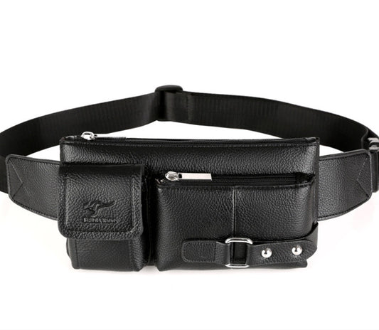 Bolsa de Cintura Cuero Genuino para Hombre - Riñonera Premium Crossbody