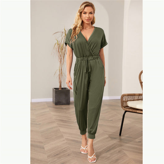 Jumpsuit Casual con Cuello en V y Bolsillos Cruzados - Image 3