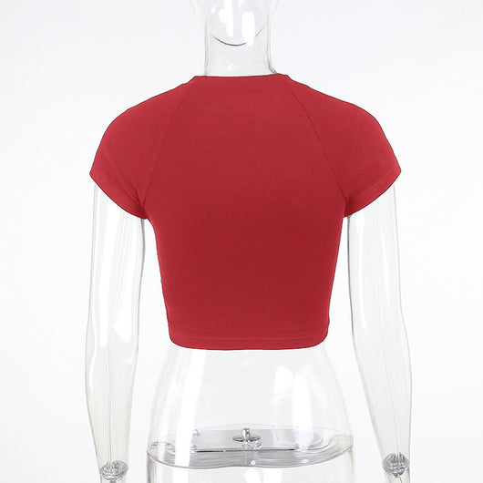 Crop Top Estilo Hong Kong con Lentejuelas y Letras - Ajustado y Casual - Image 39