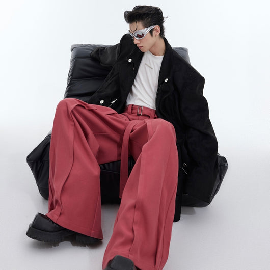 Pantalón Ancho con Cintura Deconstruida y Líneas Tridimensionales