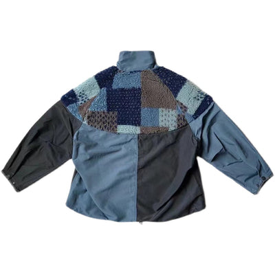 Chaqueta Térmica Color Block con Cuello Alto y Costuras de Cuadros - Image 3