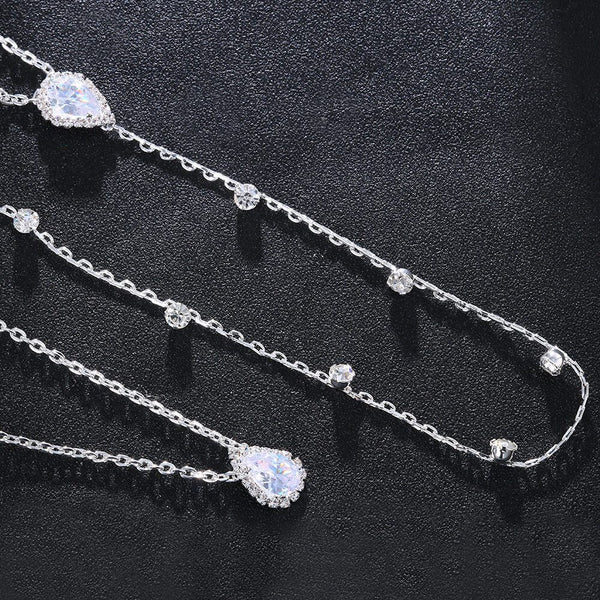 Cadena Espalda Brillante de Circón con Gota de Agua - Image 4