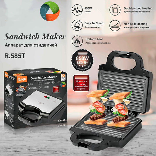 Tostadora Doble de Calor para Sándwiches y Pan - Máquina Multiusos para Desayuno