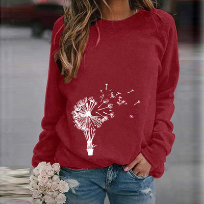 Sudadera Mujer Cuello Redondo Suelta Estampada Manga Larga Casual - Image 12
