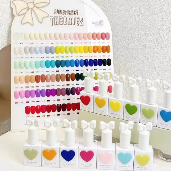 Kit de 58 Colores de Esmalte UV Macaron Corazón Melocotón - Gel Profesional para Salones de Belleza