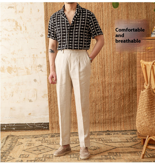 Camisa Cubana de Algodón Puro con Cuello Bordado - Manga Corta Estampada - Image 7