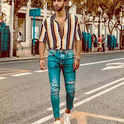 Camisa Casual de Hombre a Rayas con Botones - Image 10