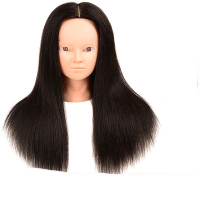 Cabeza de Práctica para Peluquería con Cabello Natural - Image 4