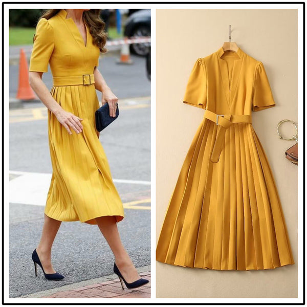 Vestido Midi Ajustado con Compresión y Pliegues Decorativos
