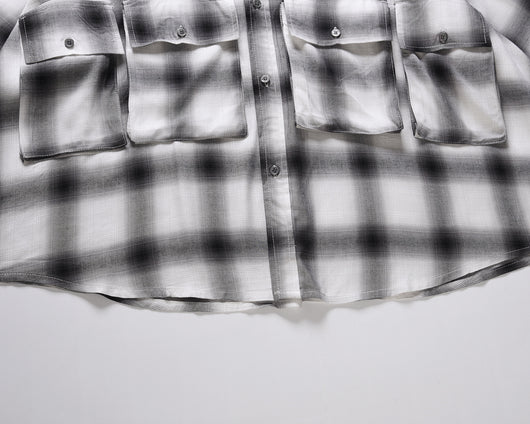 Camisa Cuadros Blanco y Negro Hombre Suelta - Estilo Casual Versátil - Image 3