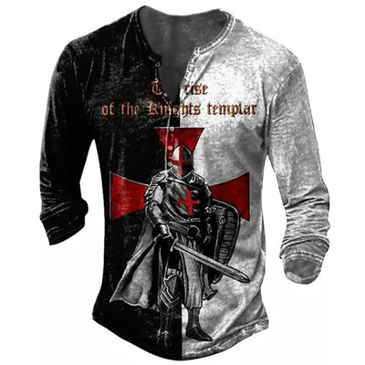 Camiseta Manga Larga para Hombre con Botones de Solapa Abierta e Impresión Digital - Image 14