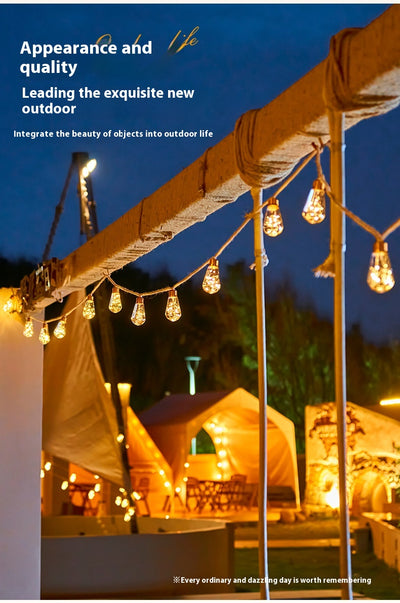 Cadena de Luces Solar Impermeable con Cuerda de Cáñamo para Camping y Decoración - Image 9
