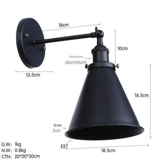 Lámpara de Pared Industrial en Hierro Forjado Negro Mate para Restaurantes y Cafés - Image 7