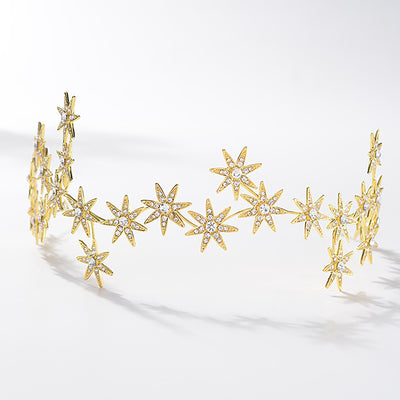 Diadema Nupcial Lujo con Cristales Brillantes Siete Estrellas - Image 3