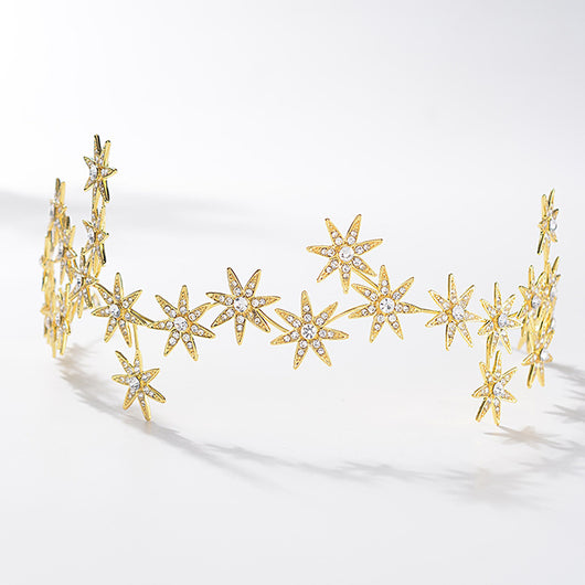 Diadema Nupcial Lujo con Cristales Brillantes Siete Estrellas - Image 3