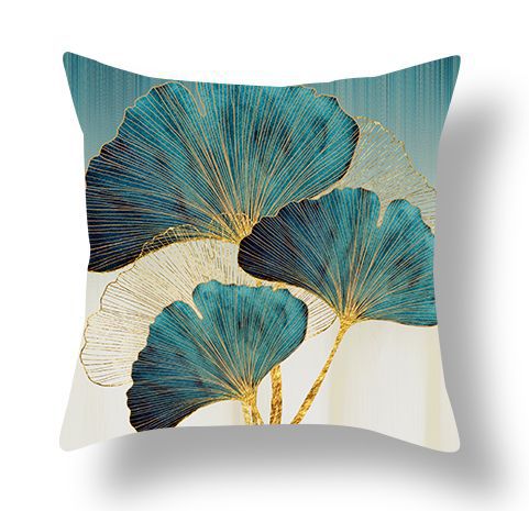 Funda de Almohada Terciopelo Melocotón con Estampado Ginkgo - Image 7