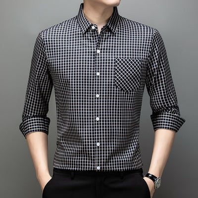 Camisa de Cuadros Manga Larga para Hombre - Primavera y Otoño - Image 4