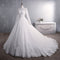 Vestido de Novia de Encaje con Cuello Alto y Mangas Largas Talla Grande