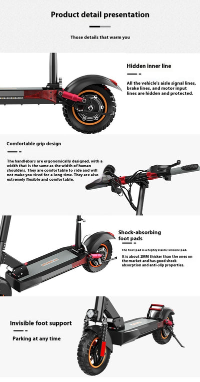 Patinete Eléctrico Plegable con Doble Amortiguación - Image 9