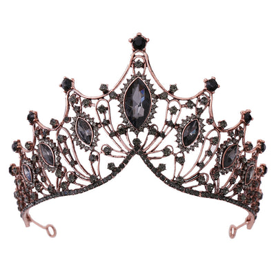 Tiara Nupcial Vintage Clásica Negro Barroco - Image 10