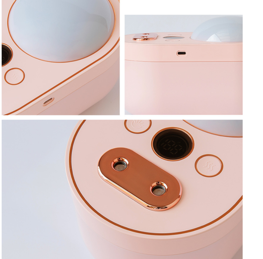 White USB star projector night light with a rotating dome, featuring a sleek design and a USB-C port. - Image 6