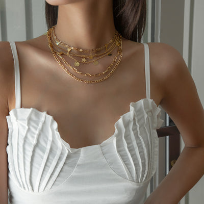 Collar Clavícula Personalizado con Candado de Lentejuelas y Cadena Fina Estrella - Image 8