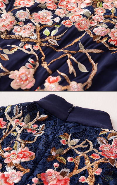 Vestido Chino Elegante con Bordado Floral Tradicional - Image 8